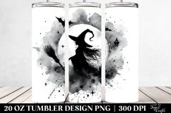 Gothic Witch Watercolor Art, Vintage Style | 20 oz Tumbler Product Image 2