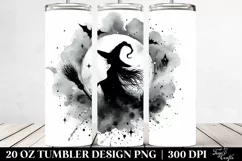 Gothic Witch Watercolor Art, Vintage Style | 20 oz Tumbler Product Image 2