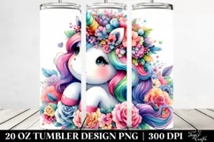 Vibrant Cute Unicorn 20 oz Tumbler Product Image 2