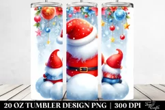 Whimsical Santa with Gnomes Digital Painting | 20 oz Tumbler Product Image 2