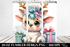 Expressive Lamb with Crazy Haircut Sublimation PNG Product Image 2