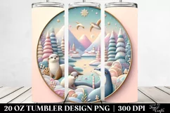 Colorful 3D Otter Clipart, Transparent 20 Oz Tumbler Product Image 2