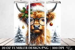 Cute Highland Cow Clipart, Transparent 20 Oz Tumbler Product Image 2