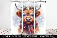 Cute Highland Cow Clipart, Transparent 20 Oz Tumbler Product Image 2