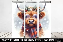 Cute Highland Cow Clipart, Transparent 20 Oz Tumbler Product Image 2
