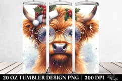 Cute Highland Cow Clipart, Transparent 20 Oz Tumbler Product Image 2