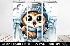 Excited Baby Owl Coming from Icy Wall Product Image 2