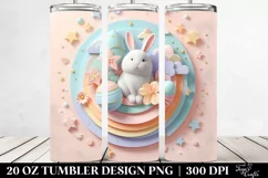 Cute Bunny Scene Clipart, Transparent 20 Oz Tumbler Product Image 2