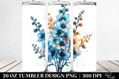 20 Oz Tumbler Sublimation | Shiny Delphinium Watercolor Product Image 2
