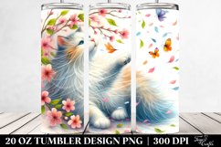 Pastel Cat Tumbler with Spring Petals | 20 oz Tumbler Product Image 2