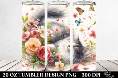 Pastel Cat Tumbler with Spring Petals | 20 oz Tumbler Product Image 2