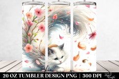 Pastel Cat Tumbler with Spring Petals | 20 oz Tumbler Product Image 2
