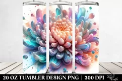Abstract Pastel Chrysanthemum Art 20 Oz Tumbler Product Image 2