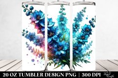 20 Oz Tumbler Sublimation | Delphinium Watercolor Splash Product Image 2