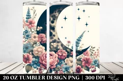 Retro Flowers Half Moon | 20 oz Tumbler Product Image 2