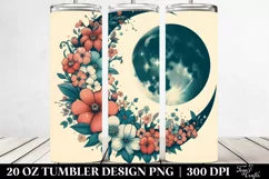 Retro Flowers Half Moon | 20 oz Tumbler Product Image 2