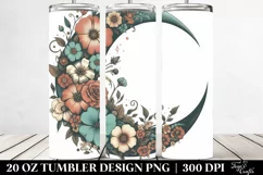 Half Moon with Flowers 20 Oz Tumbler Product Image 2