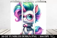 Funny Cute Unicorn Posing 20 Oz Tumbler Product Image 2