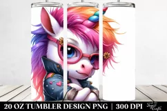 Funny Cute Unicorn Posing 20 Oz Tumbler Product Image 2