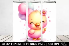 20 Oz Tumbler Sublimation | Smiling Cute Baby Duck | Product Image 2