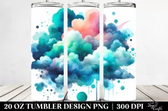 Colorful Cyan Cloud | 20 Oz Tumbler Product Image 2
