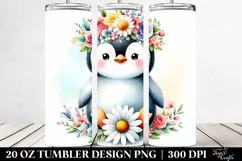 cute Penguin Flower Adorn | 20 oz Tumbler Product Image 2