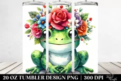 Cartoon Frog with Flower Crown, Vibrant Colors | 20 oz Product Image 2