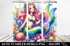 Vibrant Funny Mermaid Drawing | 20 oz Tumbler Product Image 2