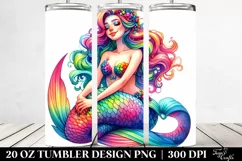 Vibrant Funny Mermaid Drawing | 20 oz Tumbler Product Image 2