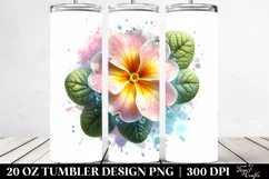 20 Oz Tumbler Sublimation | Glossy Primrose Watercolor Product Image 2