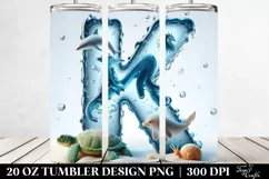 Letter K Shiny | 20 Oz Tumbler Product Image 2
