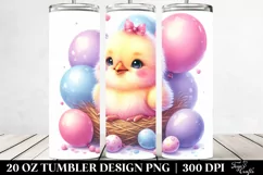 20 Oz Tumbler Sublimation | Smiling Cute Baby Chicken | Product Image 2