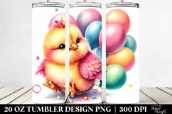 20 Oz Tumbler Sublimation | Smiling Cute Baby Chicken | Product Image 2