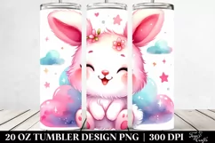 20 Oz Tumbler Sublimation | Smiling Cute Baby Bunny | Product Image 2