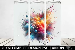 Colorful Watercolor Particles | 20 Oz Tumbler Product Image 2