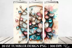 Wooden Cherry Blossom Clipart, Transparent 20 Oz Tumbler Product Image 2