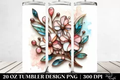 Wooden Cherry Blossom Clipart, Transparent 20 Oz Tumbler Product Image 2