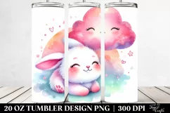20 Oz Tumbler Sublimation | Smiling Cute Baby Bunny | Product Image 2