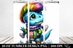 Goofy Baby Dinosaur Winter PNG Product Image 2