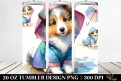 Expressive Baby Collie with Rain Coat | 20 oz Tumbler Product Image 2