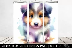 Expressive Baby Collie with Rain Coat | 20 oz Tumbler Product Image 2