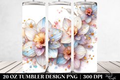 Wooden Narcissus Watercolor Pastel | Tumbler Product Image 2