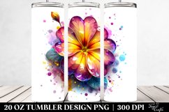 20 Oz Tumbler Sublimation | Glossy Primrose Watercolor Product Image 2