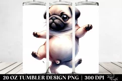 Expressive Baby Pug Dancing | 20 oz Tumbler Product Image 2