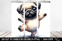 Expressive Baby Pug Dancing | 20 oz Tumbler Product Image 2