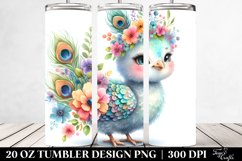 Centered Smiling Cute Peacock | Tumbler Product Image 2