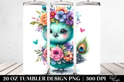 Centered Smiling Cute Peacock | Tumbler Product Image 2