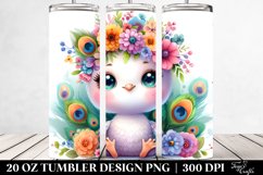 Centered Smiling Cute Peacock | Tumbler Product Image 2