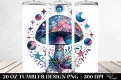 Vibrant Magical Mushroom Clipart, Transparent 20 Oz Tumbler Product Image 2