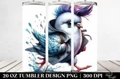 Cute Dove Running with Cool Haircut, Transparent 20 Oz Product Image 2